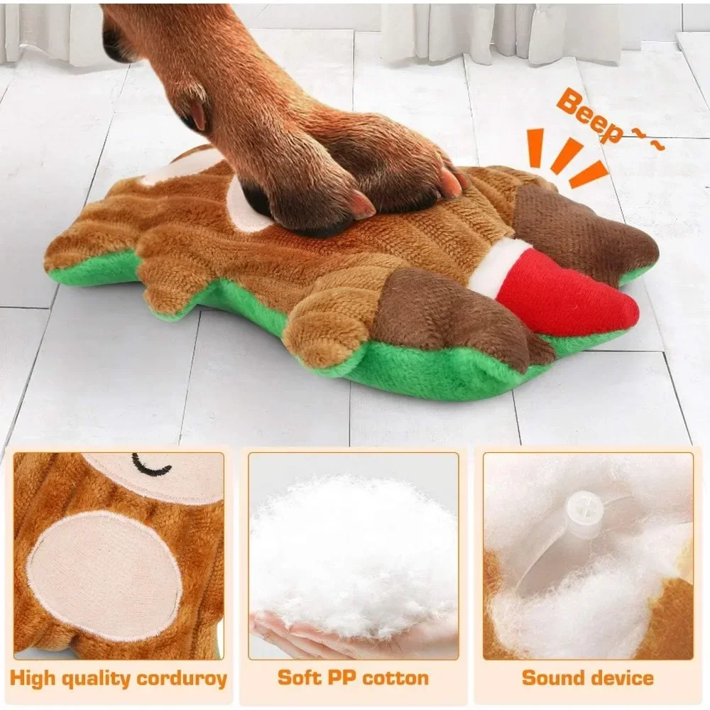 Peluche ciervo de Papá Noel – Juguete navideño suave para niños - imagen 2