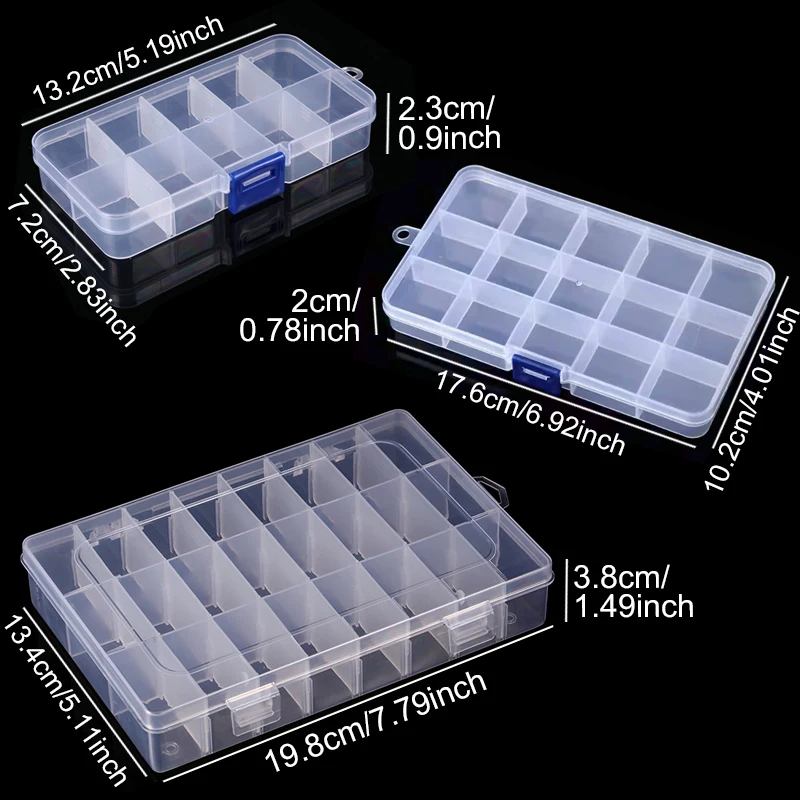 Caja de almacenamiento transparente con compartimentos