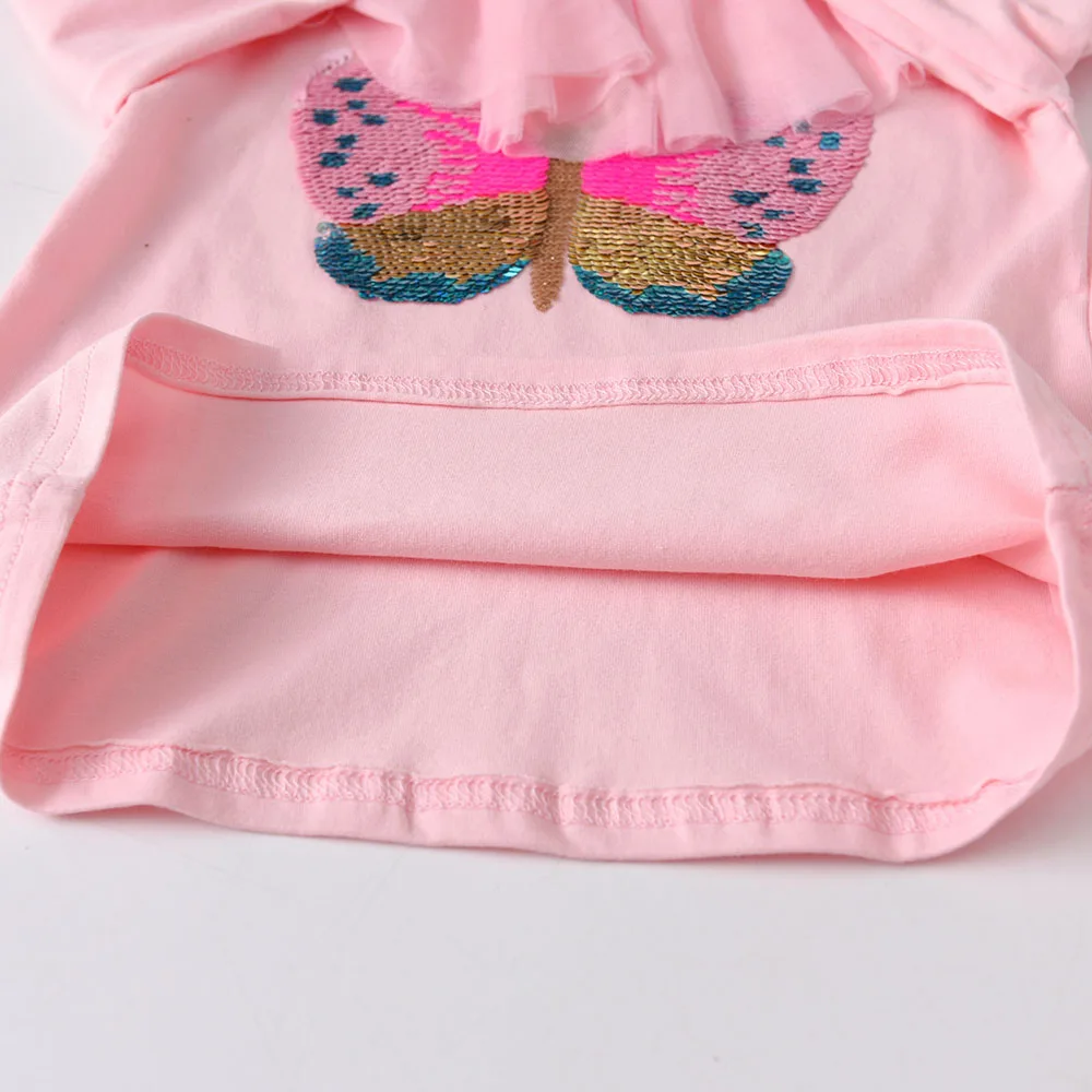 DXTON Camisetas de manga larga para niñas rosa con cuello redondo - imagen 4