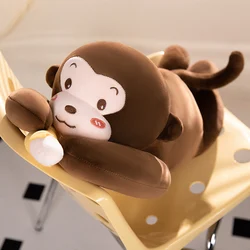 Peluche de mono tumbado largo para niña, suave y decorativo