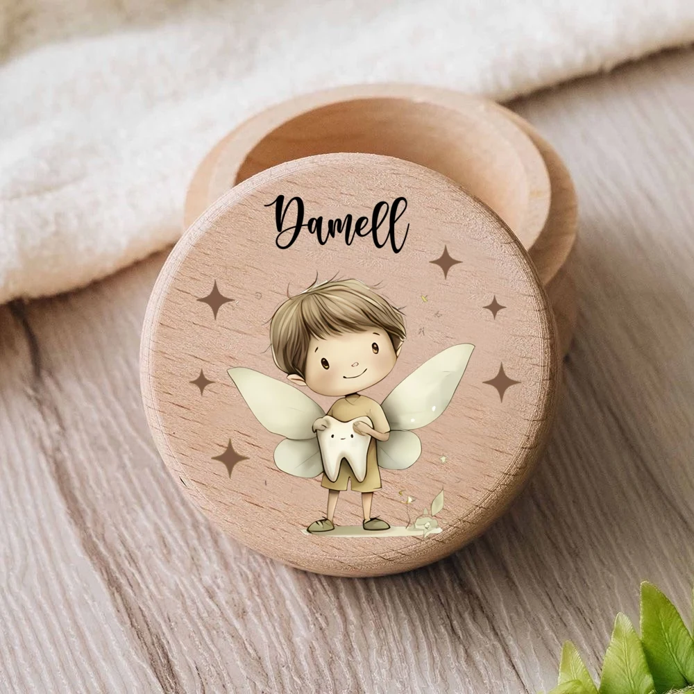 Caja madera personalizada para dientes de bebé – Recuerdo Hada - imagen 2