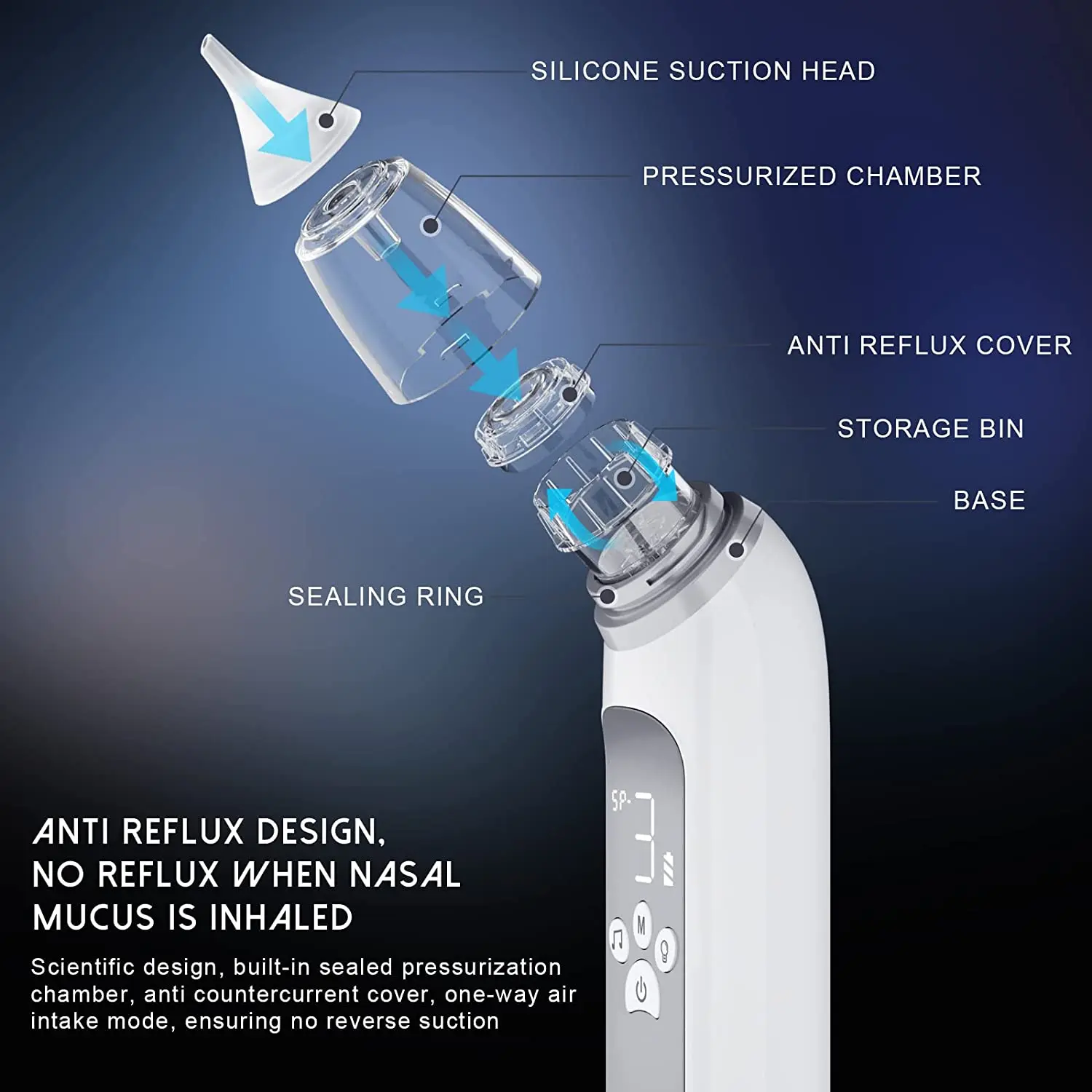Aspirador nasal eléctrico para bebé – 3 modos de succión con música - imagen 5