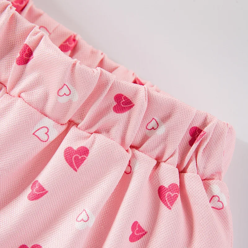 BC313 Conjunto para niñas camisetas manga corta y shorts algodón rosa - imagen 4