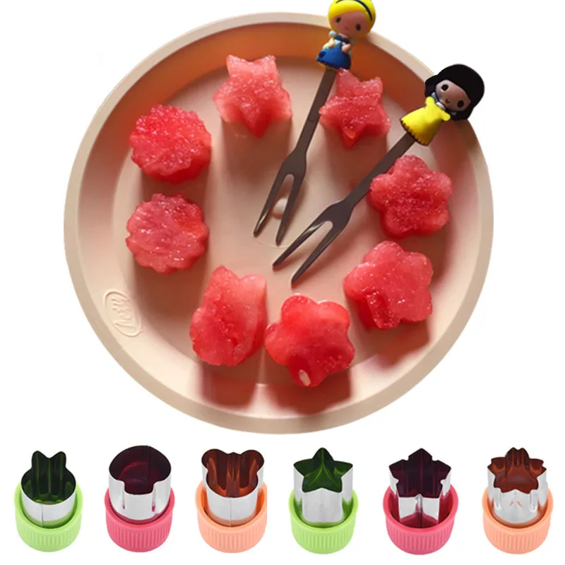Set de 3 cortadores de comida para bebé con formas de corazón y estrella