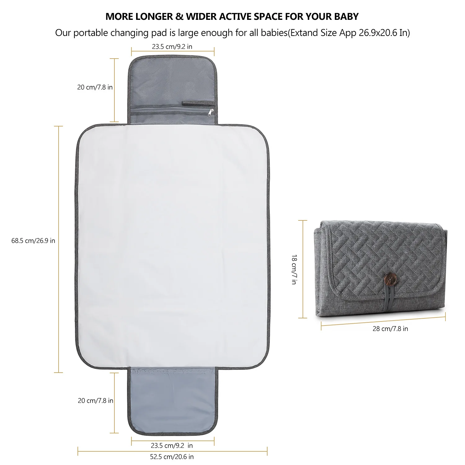 Colchoneta cambiador impermeable plegable con bolsillo - imagen 5