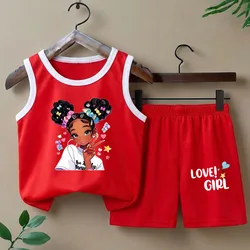 Conjunto deportivo de verano para niñas: chaleco y pantalones cortos