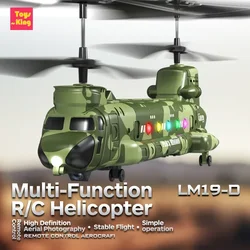 Helicóptero RC con cámara HD y luces, control por gestos para niños