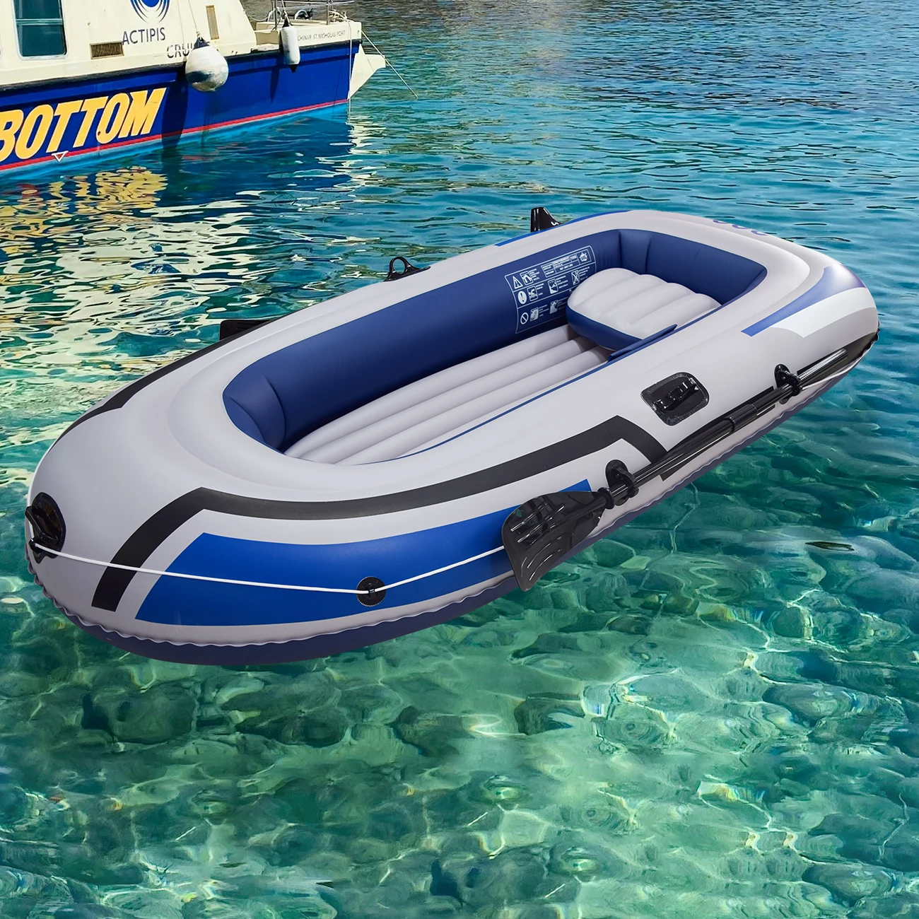 Balsa inflable de piscina portátil con bomba manual para lago - imagen 2