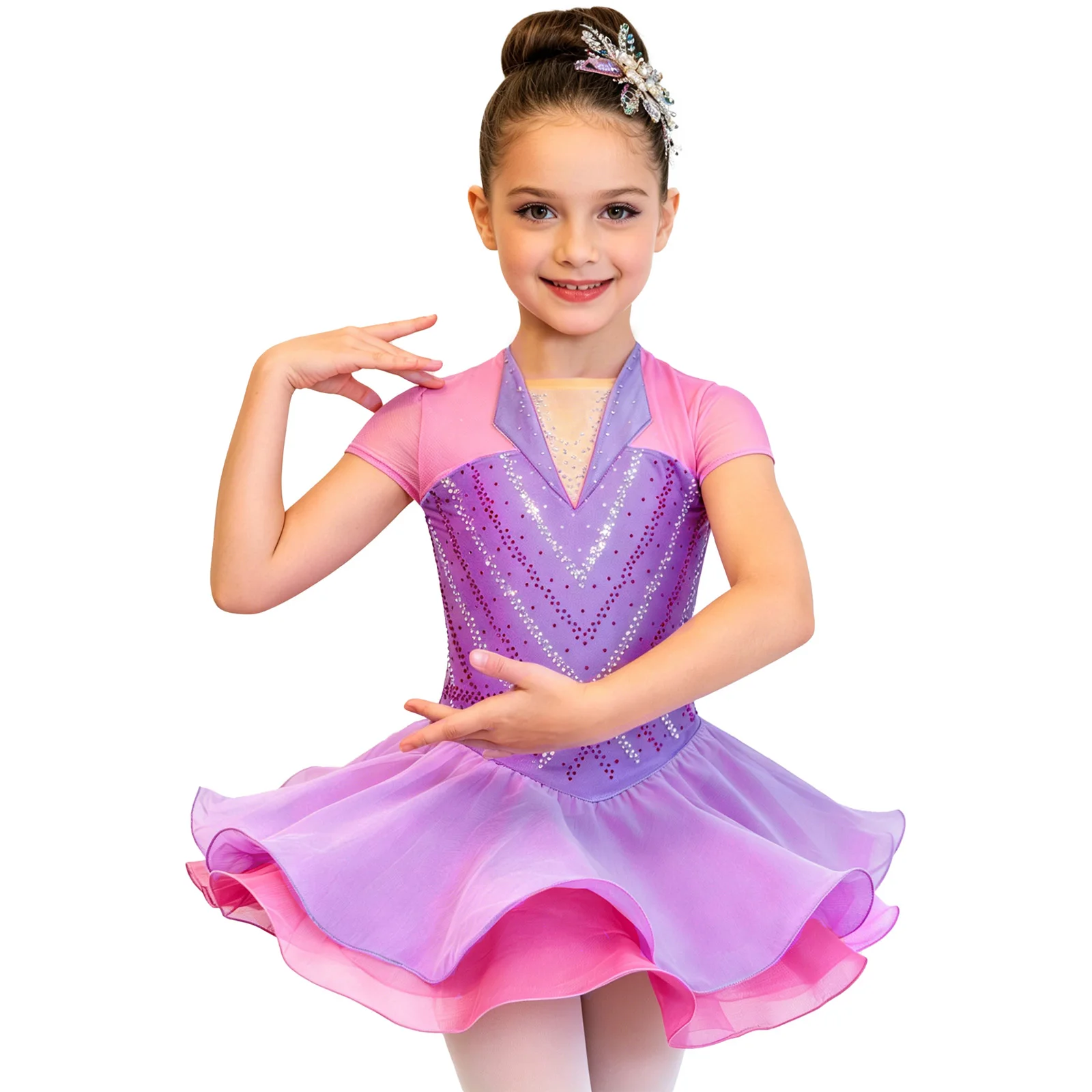 Disfraz de ballet con lentejuelas para niña: leotardo de volantes - imagen 3