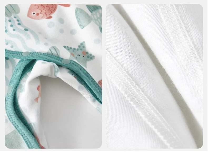 Pelele de algodón puro para bebé – Estampado mariposa neonatal - imagen 5