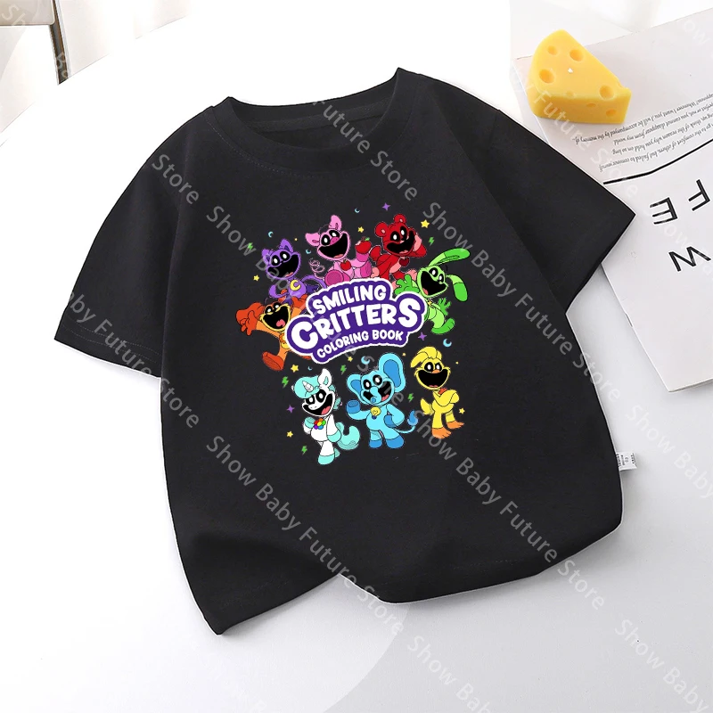 Camiseta niño negra Smilings Critters estampado dibujos animados - imagen 3