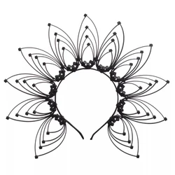 Diadema de rayos solares dorada con corona para niña