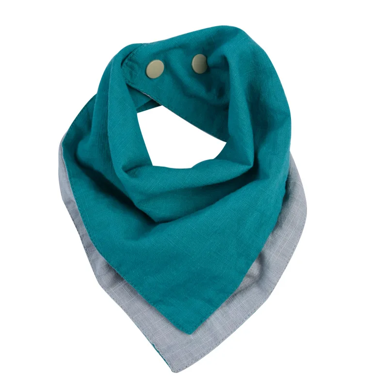 Baberos bandana de algodón y lino para bebés – toalla saliva - imagen 4