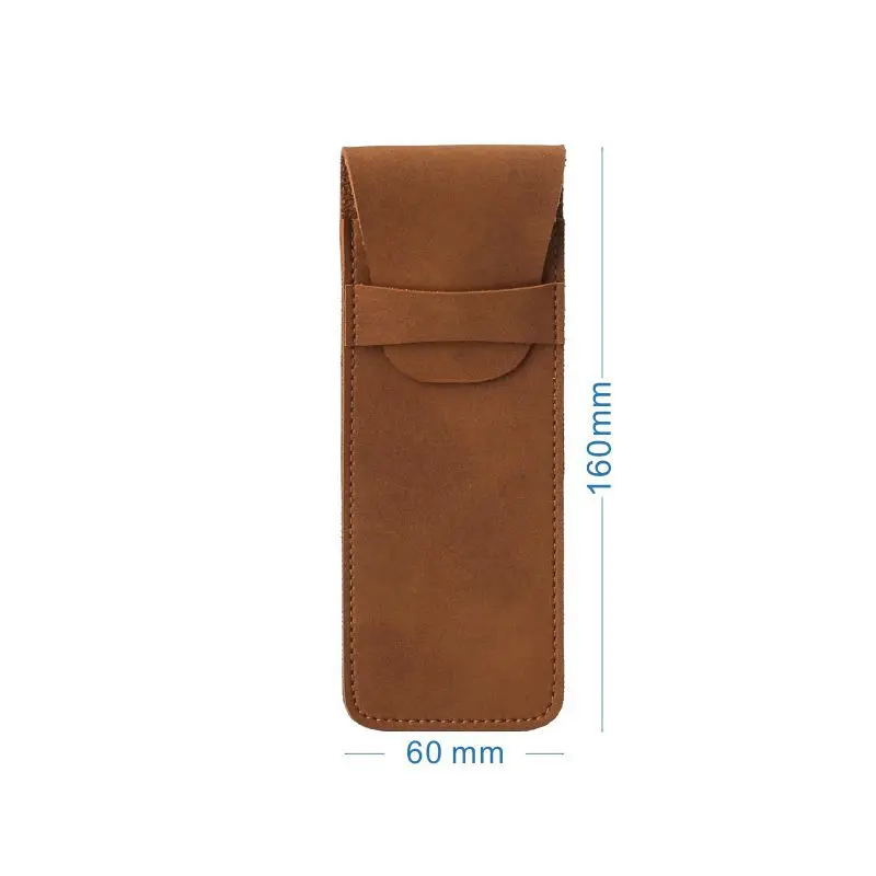 Estuche cuero vintage organizador escolar para bolígrafos y papelería - imagen 4