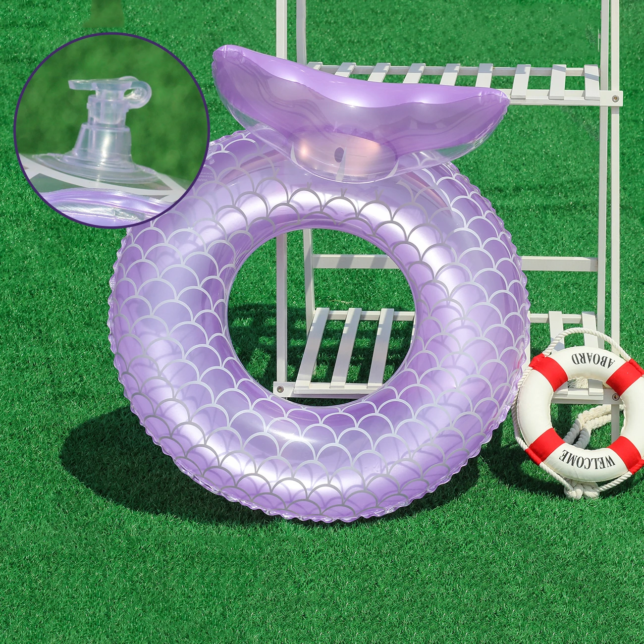 Flotadores piscina sirena inflables para bebés y niños pequeños - imagen 5