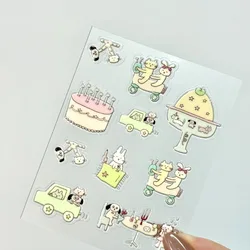 Pegatinas 3D impermeables con animales estilo kawaii para manualidades