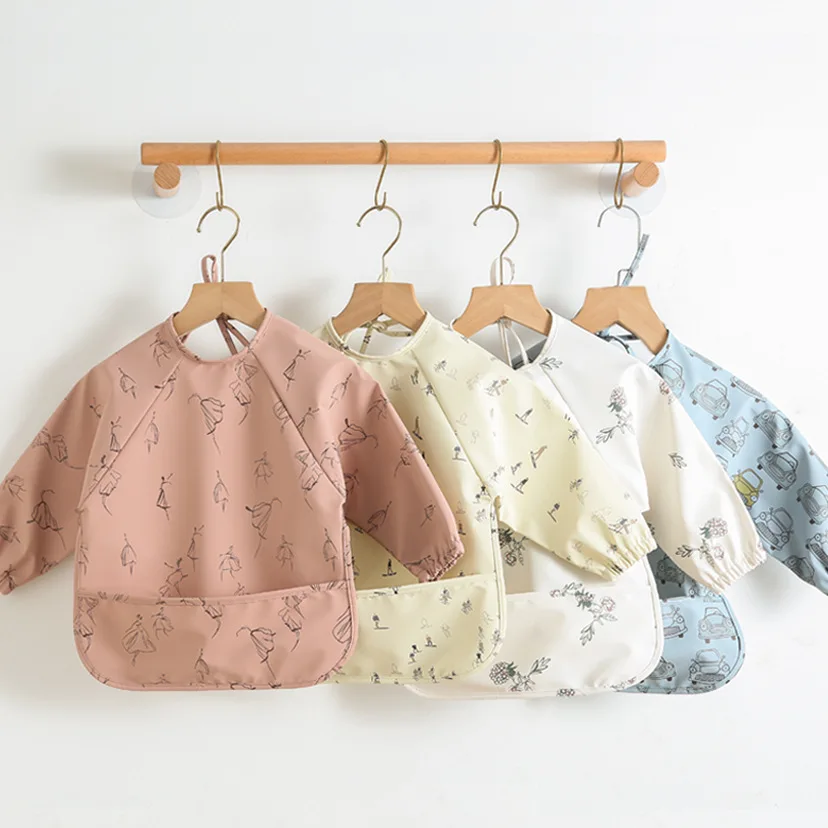 Baberos impermeables tipo bandana con manga larga antigrasa - imagen 3