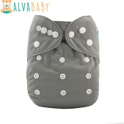 ALVABABY pañal de tela liso lavable con bolsillo reutilizable