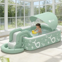 Piscina inflable con tobogán de agua para jardín