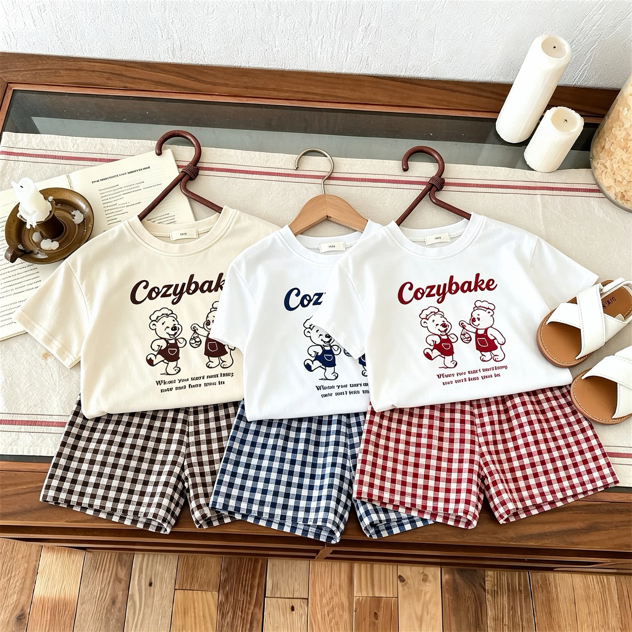 Conjunto de verano para niños: camiseta con dibujos y pantalón corto