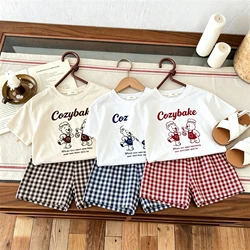 Conjunto de verano para niños: camiseta con dibujos y pantalón corto