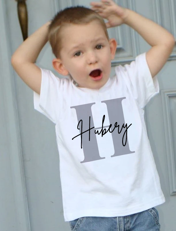Camiseta personalizada con inicial para niño – Algodón de verano - imagen 2