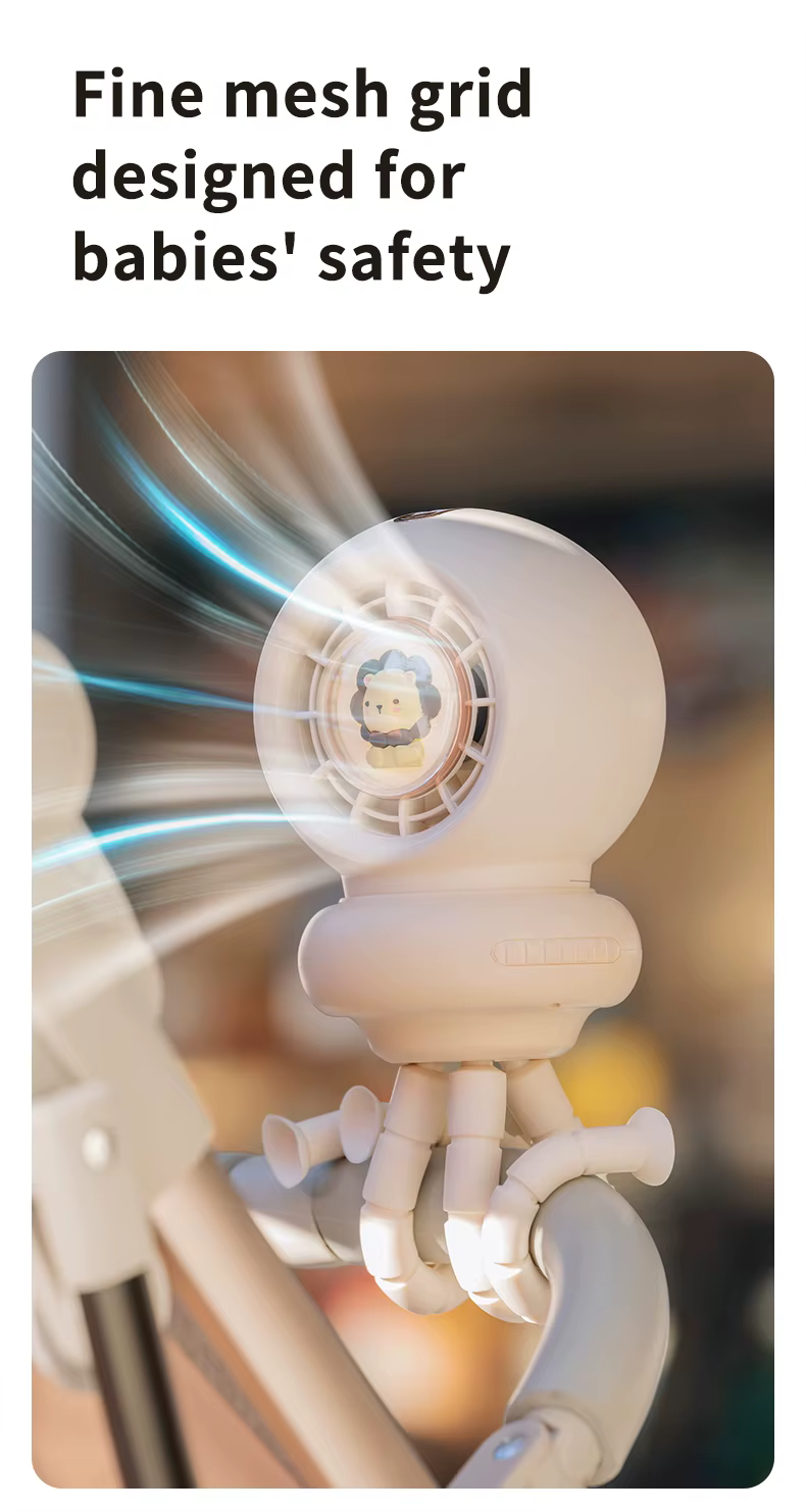 Ventilador para cochecito de bebé recargable por USB - imagen 3