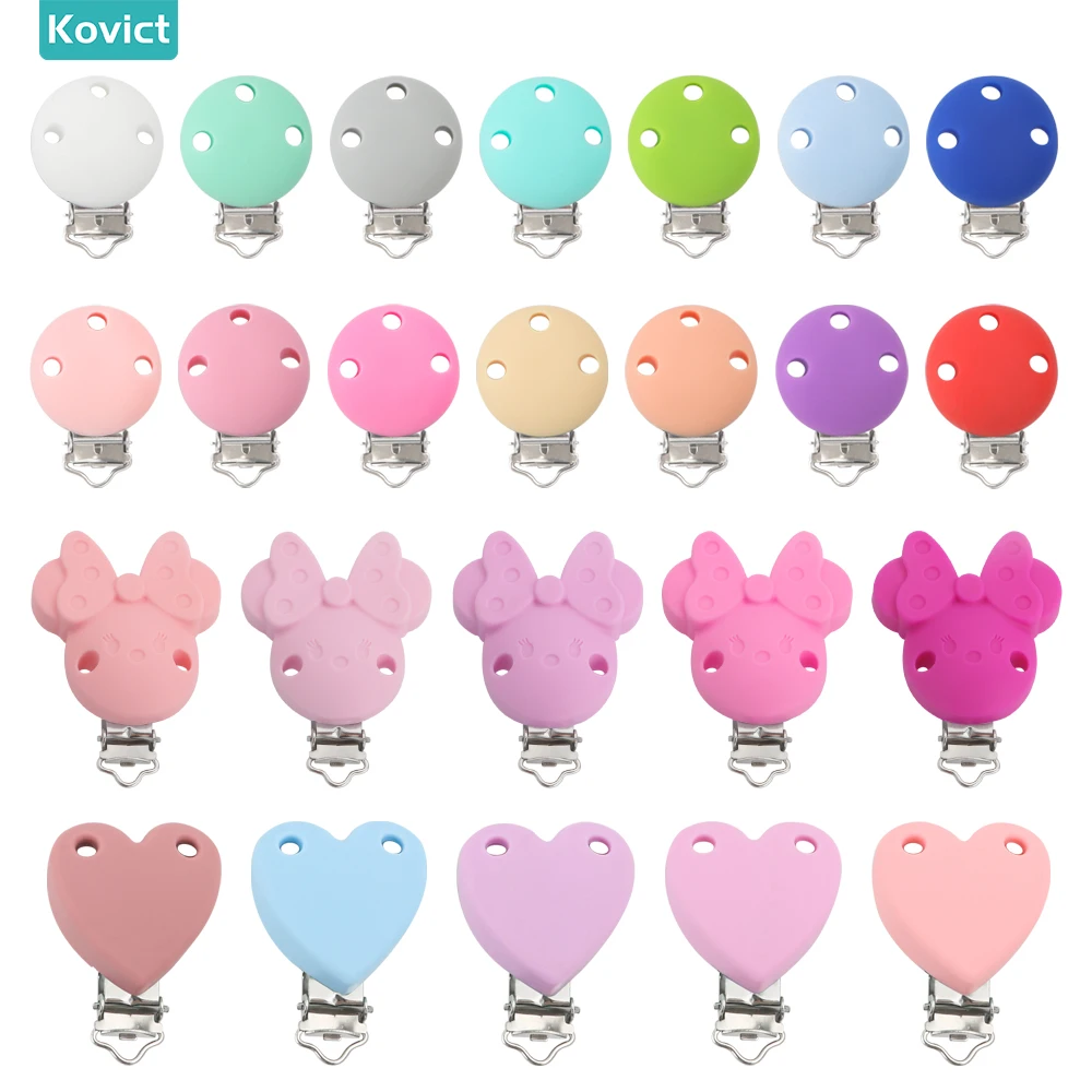 Clips corazón silicona para pulseras bebé