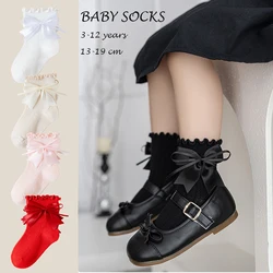 Calcetines de princesa finos ventilados con lazo para niñas – verano