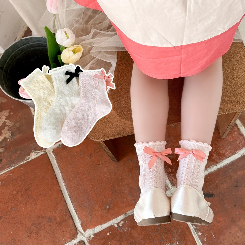 Calcetines de verano algodón infantil con diseño de arcoiris