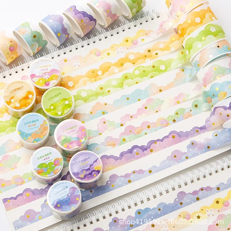 Cinta washi nubes en degradado para manualidades infantiles