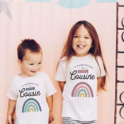 Camiseta manga corta arco iris para niños y niñas – estilo divertido