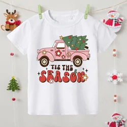 Camiseta manga corta muñecos de nieve Navidad para niño y niña