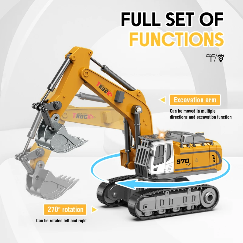 Excavadora juguete RC con luz y sonido para niños - imagen 3