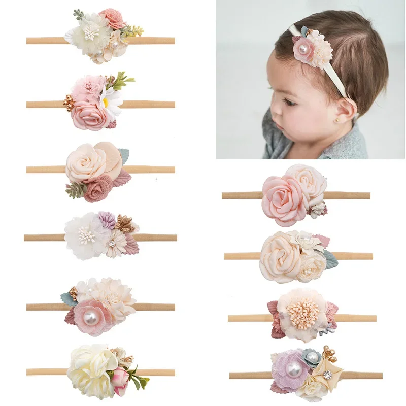 Diadema de flores elástica estilo princesa para bebé y niños - imagen 4