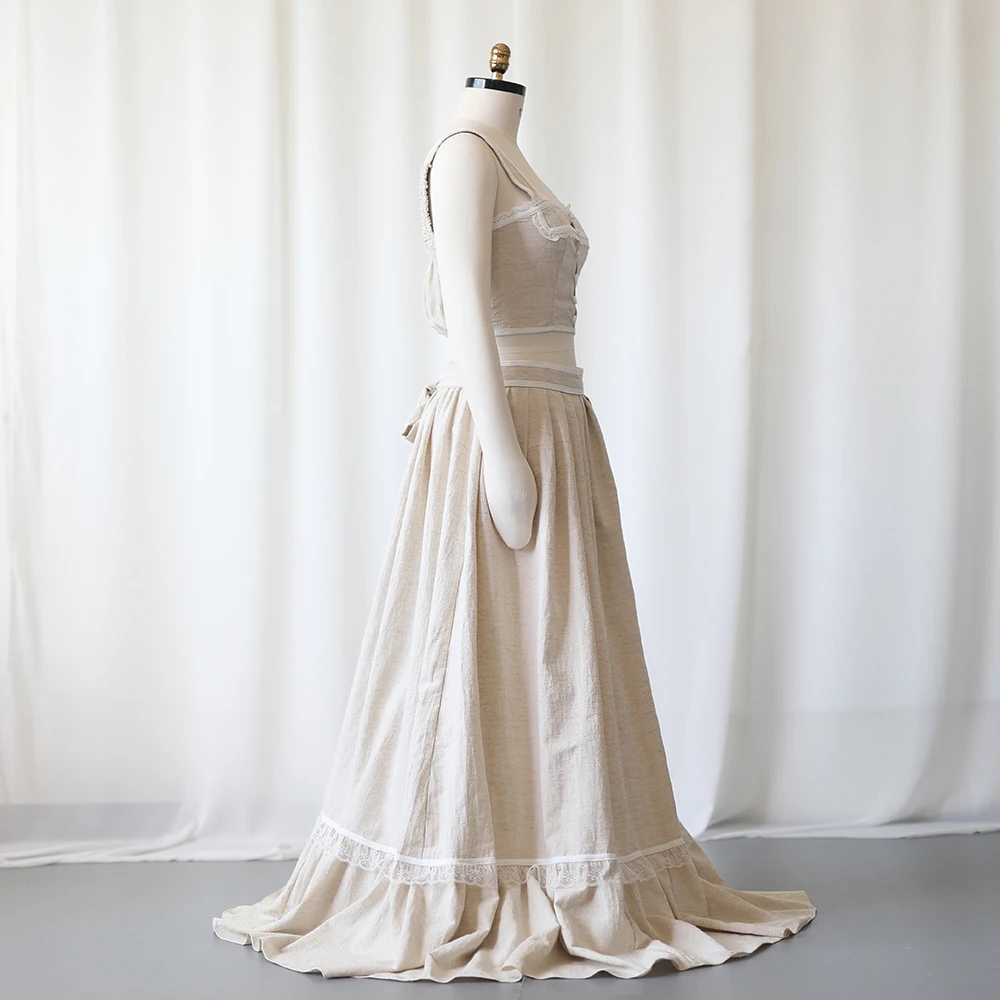 Vestido de maternidad en lino y algodón para sesión fotográfica - imagen 4