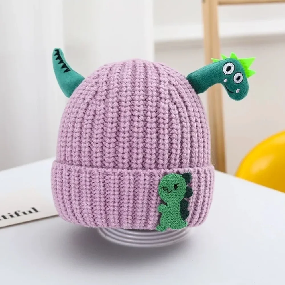 Gorro de punto dinosaurio para niños y niñas, cálido cortaviento - imagen 3