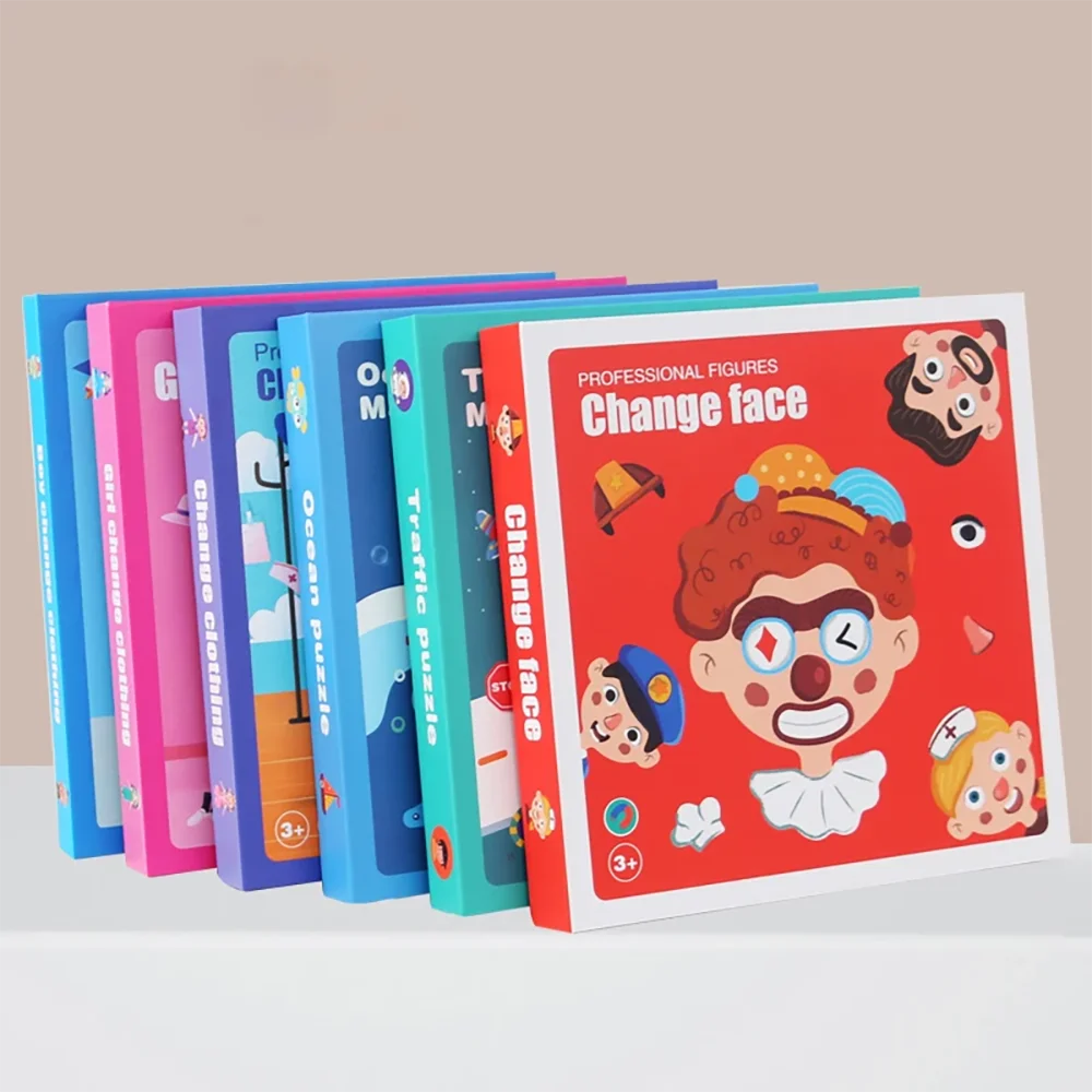 Puzle magnético Montessori en forma de libro con cara infantil - imagen 2