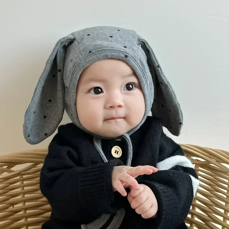 Gorro coreano para recién nacido con orejas de oso y conejo para fotos - imagen 4