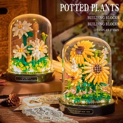 Bloques de construcción de flores para niñas y decoración navideña