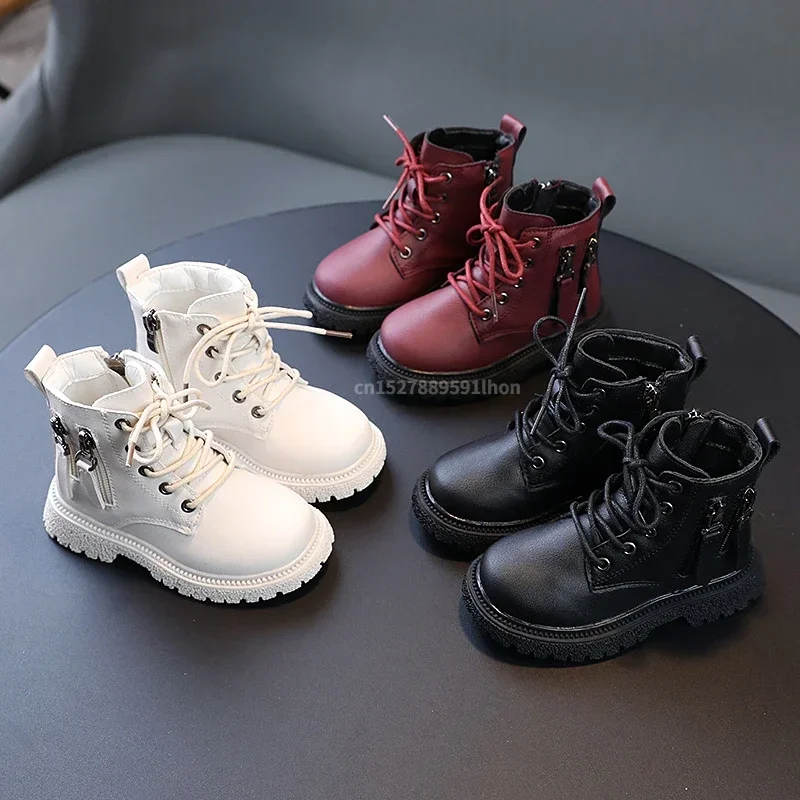 Botines de plataforma ligeros acolchados para niña Borgoña