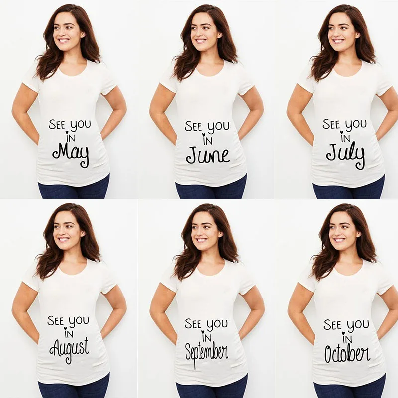 Camiseta See You In May para embarazadas