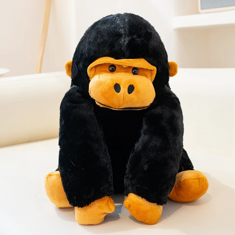 Mochila de felpa con diseño de gorila y acabado tierno