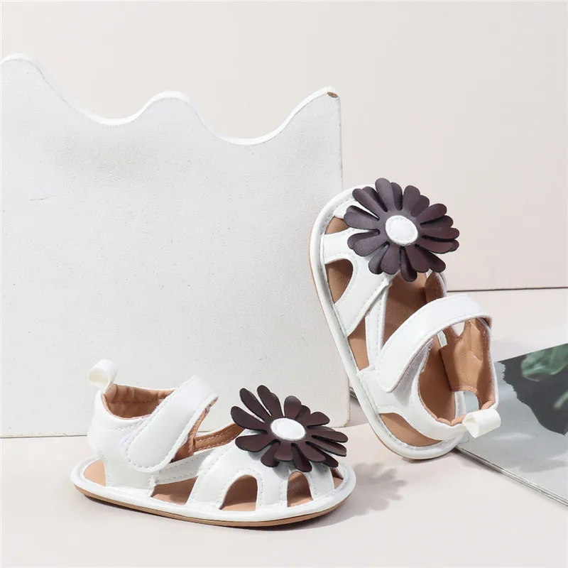 Sandalias de bebé con flores, suela flexible goma, verano niña - imagen 5