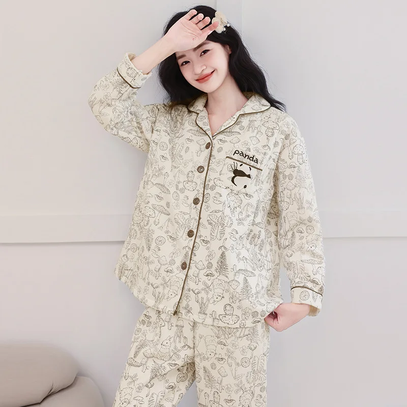 Pijama maternal de algodón para embarazadas – nursing para dormir - imagen 4