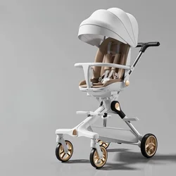 Silla de paseo ligera de cuatro ruedas con manillar ajustable