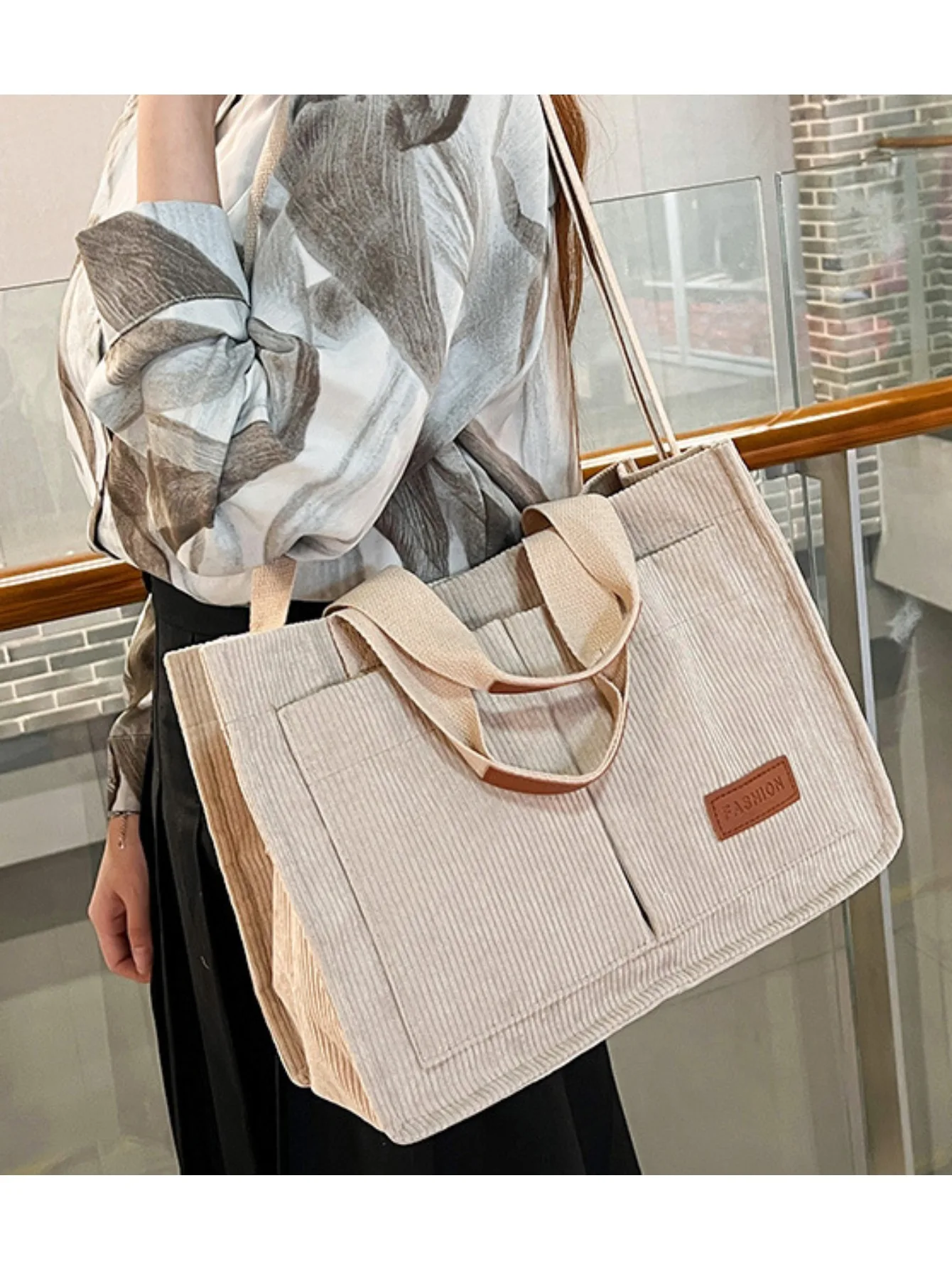 Bolso de pana en diferentes vistas