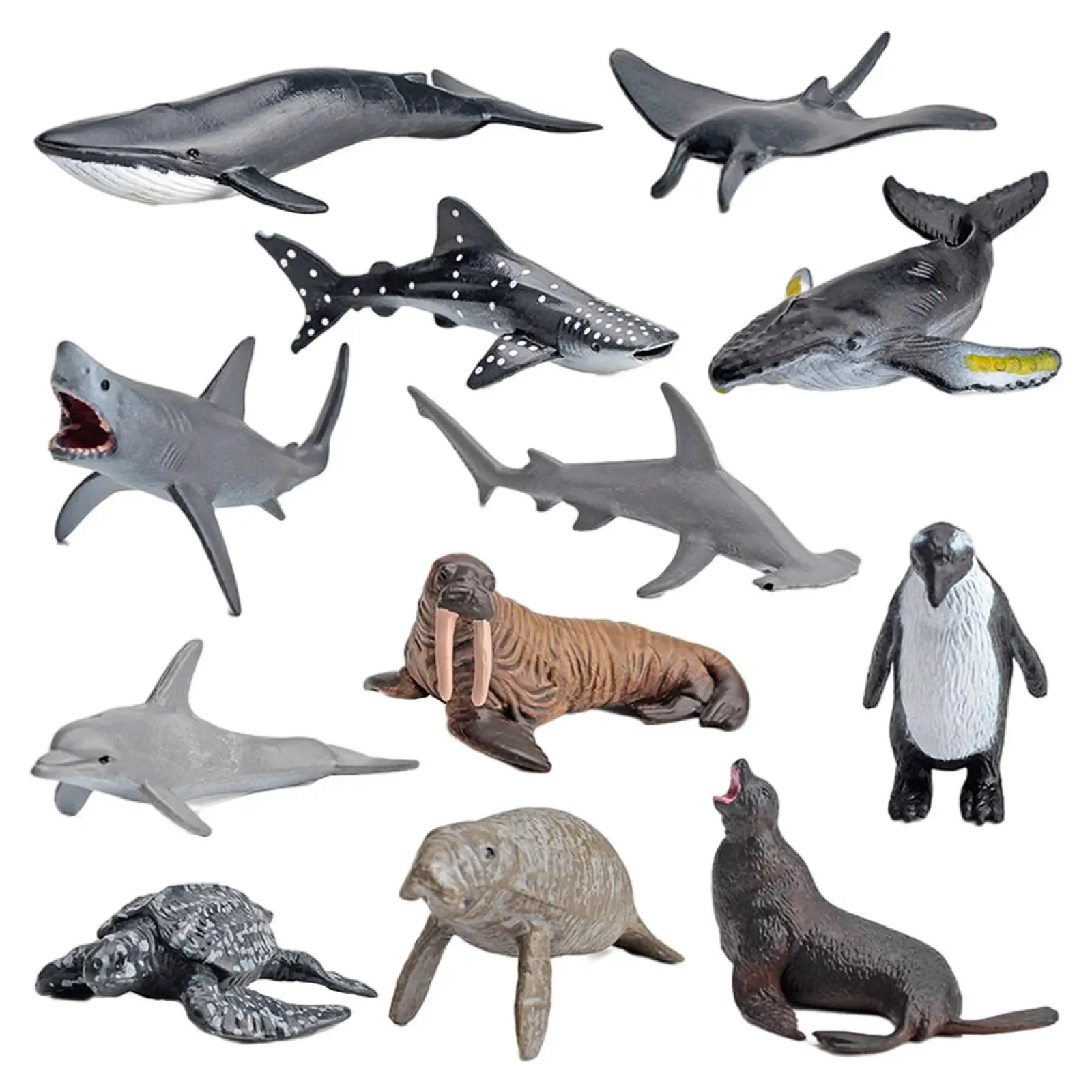 Figuras de animales marinos educativas: tiburón, delfín y pingüino - imagen 3