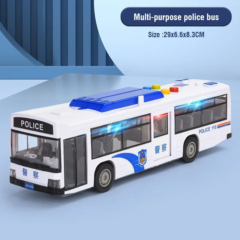 Coche de policía juguete con sonido ligero, metal fundido - imagen 4