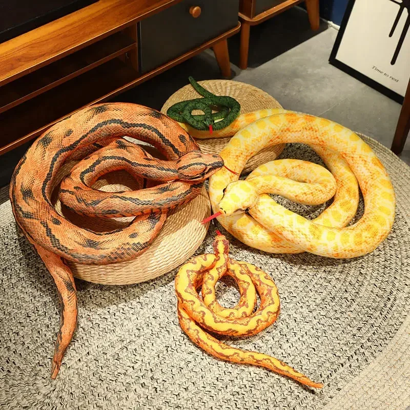 Peluche serpiente gigante dorado para niños - Juguete realista - imagen 2